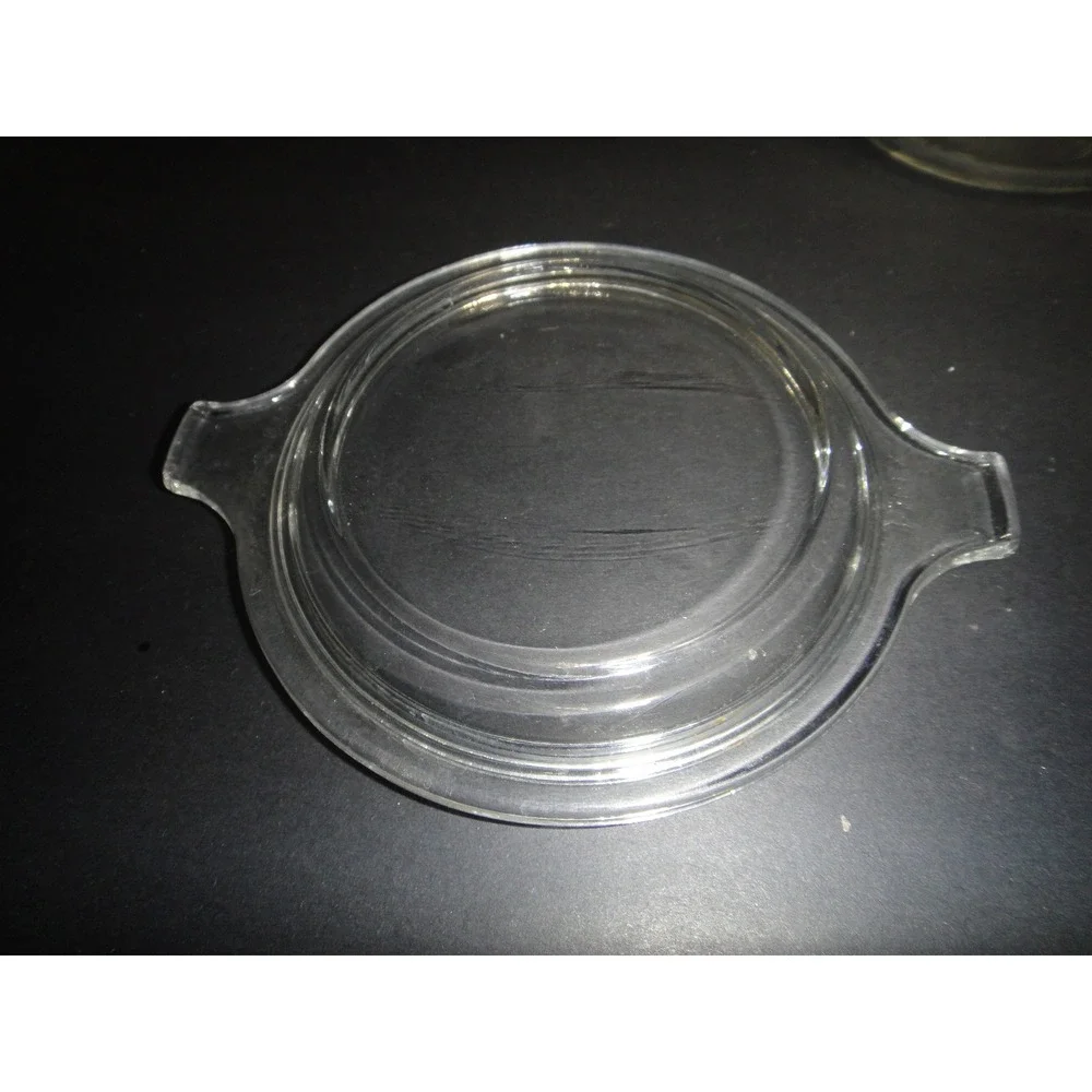 Vintage Pyrex #018 Originals Clear Glass 10 oz Casserole Dishes w/ Lids Set of 3